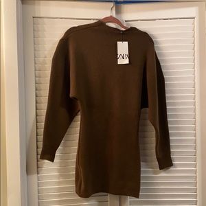 Zara brown sweater dress